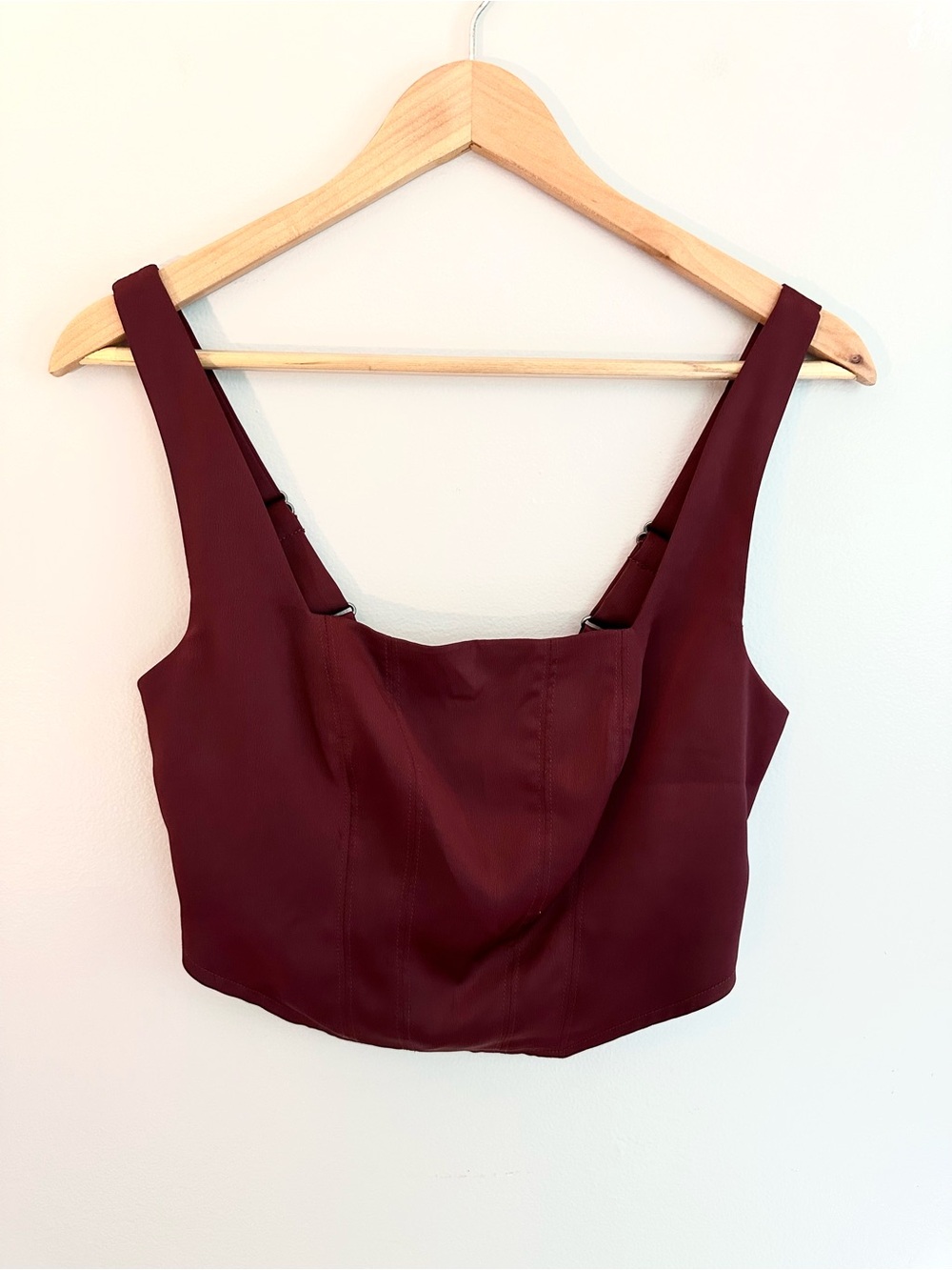 wild fable Burgundy Square Neck Crop Top